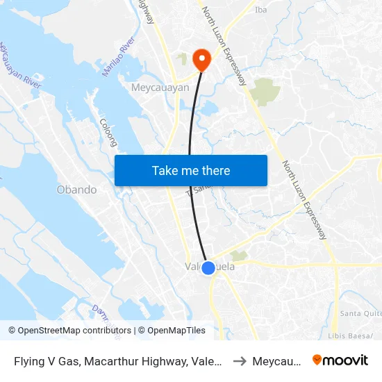 Flying V Gas, Macarthur Highway, Valenzuela City to Meycauayan map