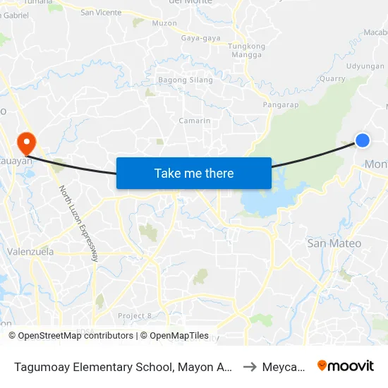 Tagumoay Elementary School, Mayon Avenue, Rodriguez to Meycauayan map