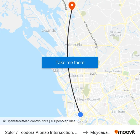 Soler / Teodora Alonzo Intersection, Manila to Meycauayan map