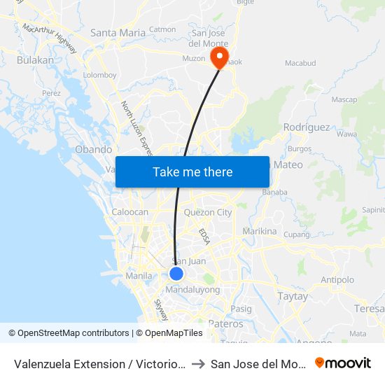 Valenzuela Extension / Victorio Mapa Blvd to San Jose del Monte City map