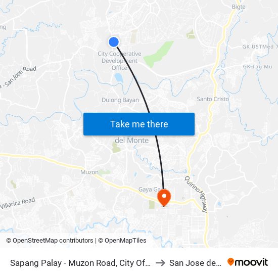 Sapang Palay - Muzon Road, City Of San Jose Del Monte, Manila to San Jose del Monte City map