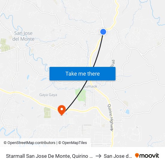 Starmall San Jose De Monte, Quirino Highway, City Of San Jose Del Monte to San Jose del Monte City map