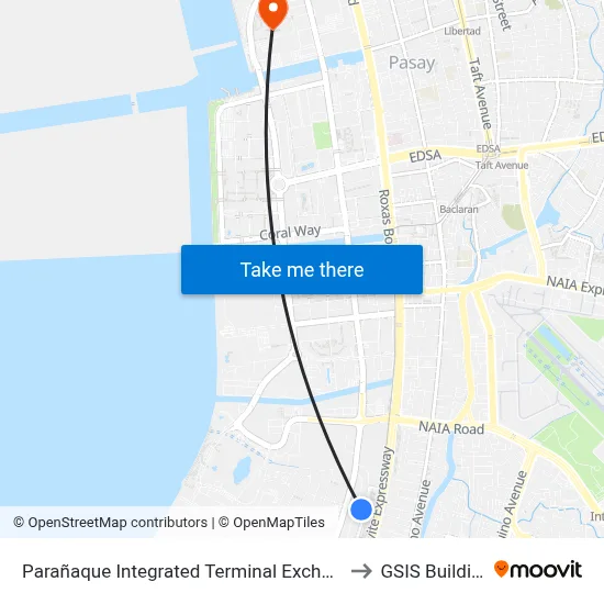 Parañaque Integrated Terminal Exchange to GSIS Building map