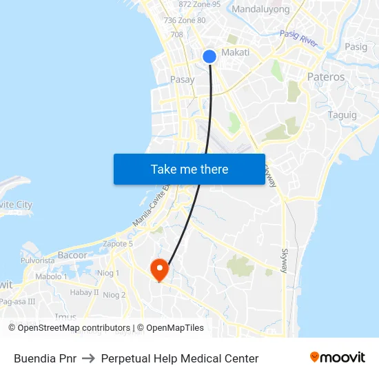 Buendia Pnr to Perpetual Help Medical Center map