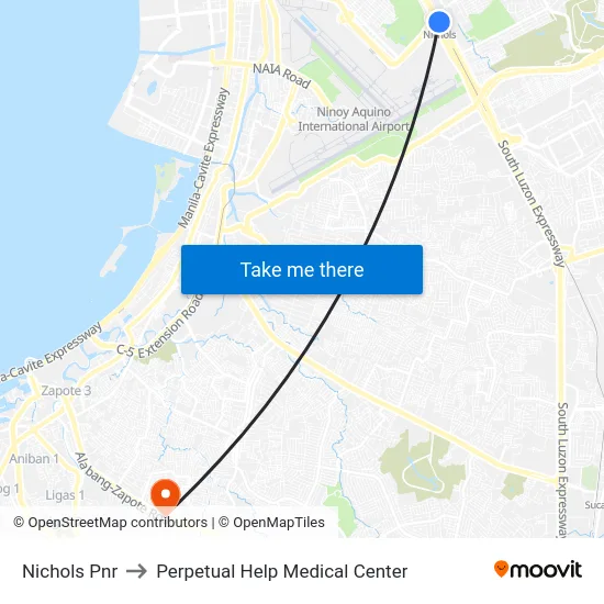 Nichols Pnr to Perpetual Help Medical Center map