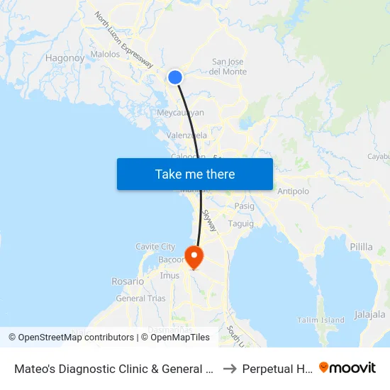 Mateo's Diagnostic Clinic & General Hospital, Governor Fortunato Halili Avenue, Bocaue to Perpetual Help Medical Center map