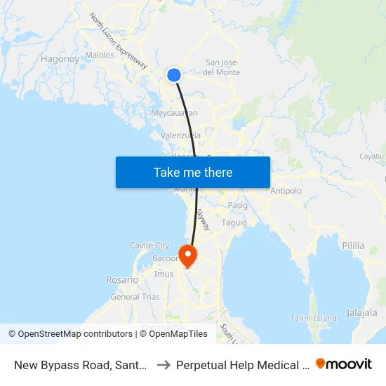 New Bypass Road, Santa Maria to Perpetual Help Medical Center map