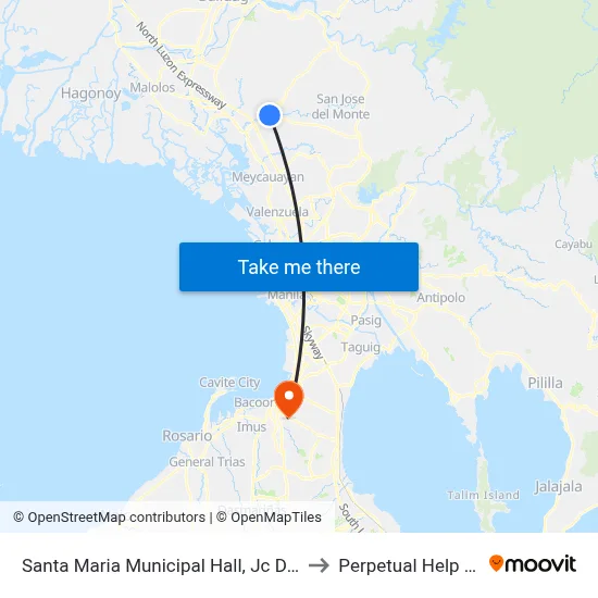 Santa Maria Municipal Hall, Jc De Jesus Street, Santa Maria to Perpetual Help Medical Center map