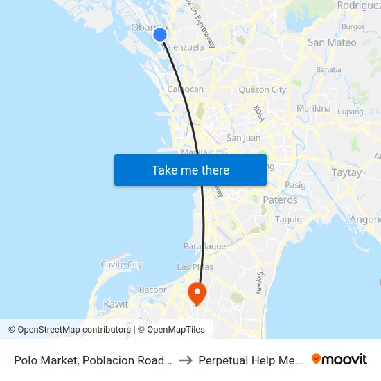 Polo Market, Poblacion Road, Valenzuela City to Perpetual Help Medical Center map