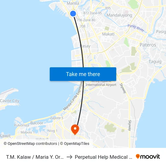 T.M. Kalaw / Maria Y. Orosa St to Perpetual Help Medical Center map