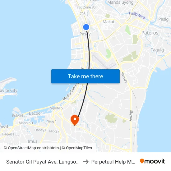 Senator Gil Puyat Ave, Lungsod Ng Pasay, Manila to Perpetual Help Medical Center map