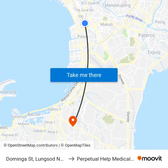 Dominga St, Lungsod Ng Pasay to Perpetual Help Medical Center map