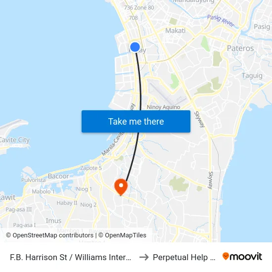F.B. Harrison St / Williams Intersection, Lungsod Ng Pasay to Perpetual Help Medical Center map