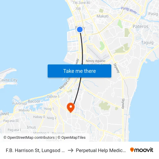 F.B. Harrison St, Lungsod Ng Pasay to Perpetual Help Medical Center map
