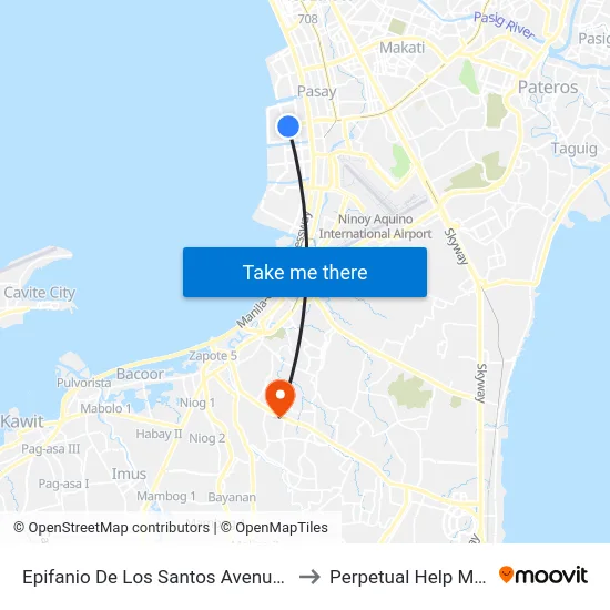 Epifanio De Los Santos Avenue, Lungsod Ng Pasay to Perpetual Help Medical Center map