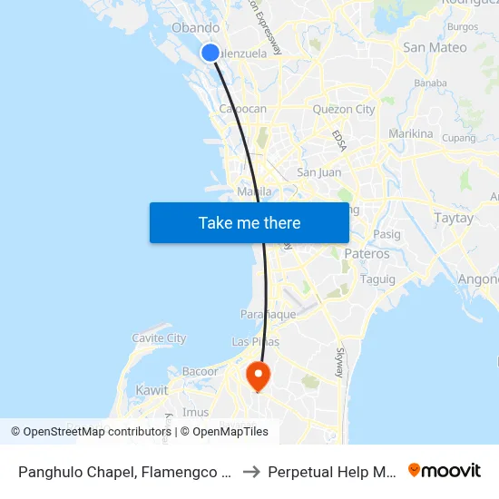 Panghulo Chapel, Flamengco Street, Malabon City to Perpetual Help Medical Center map