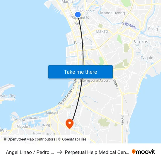 Angel Linao / Pedro Gil to Perpetual Help Medical Center map