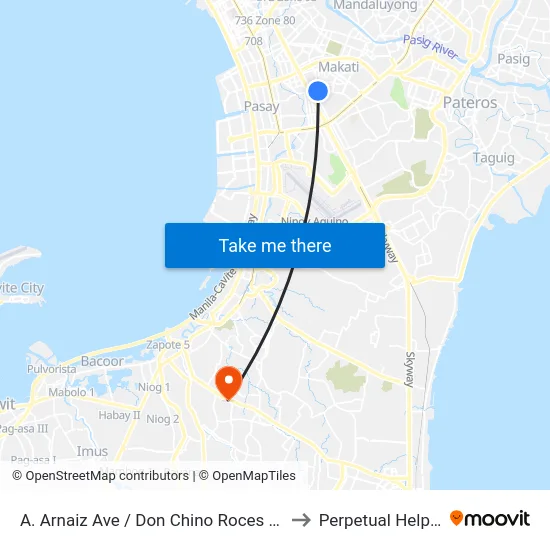 A. Arnaiz Ave / Don Chino Roces Avenue Intersection, Makati City to Perpetual Help Medical Center map