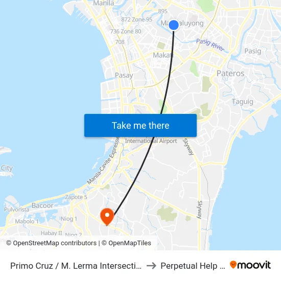 Primo Cruz / M. Lerma Intersection, Mandaluyong City, Manila to Perpetual Help Medical Center map