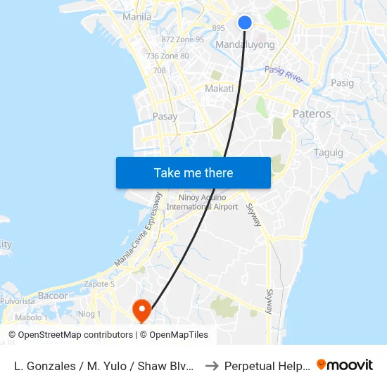 L. Gonzales / M. Yulo / Shaw Blvd Intersection, Mandaluyong City to Perpetual Help Medical Center map