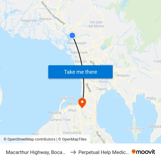 Macarthur Highway, Bocaue, Bulacan to Perpetual Help Medical Center map