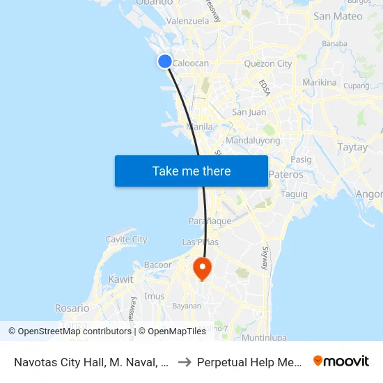 Navotas City Hall, M. Naval, City Of Navotas to Perpetual Help Medical Center map