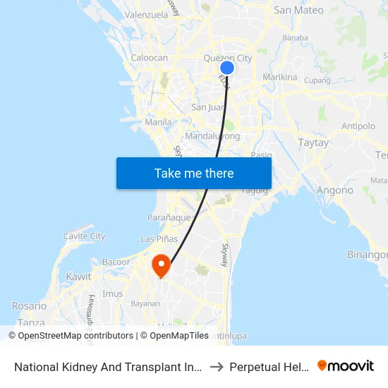 National Kidney And Transplant Institute, East Ave, Quezon City, Manila to Perpetual Help Medical Center map