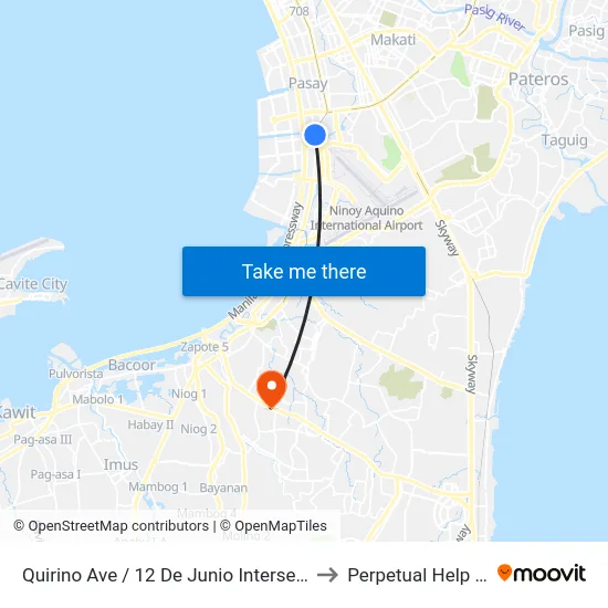 Quirino Ave / 12 De Junio Intersection, Parañaque City, Manila to Perpetual Help Medical Center map