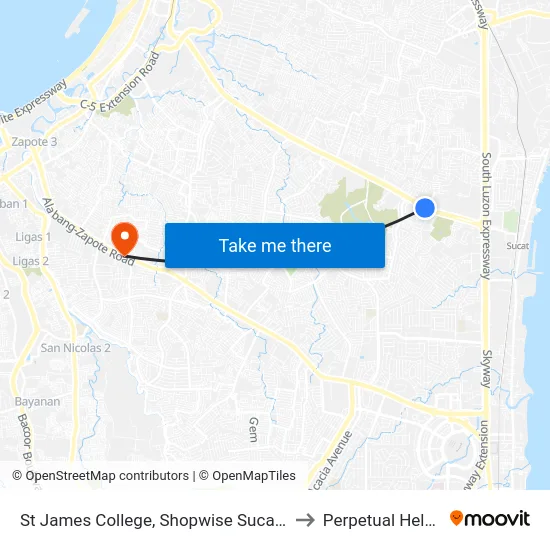 St James College, Shopwise Sucat, Dr A. Santos Ave, Parañaque City to Perpetual Help Medical Center map