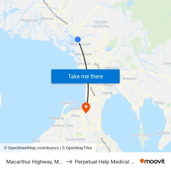 Macarthur Highway, Marilao to Perpetual Help Medical Center map