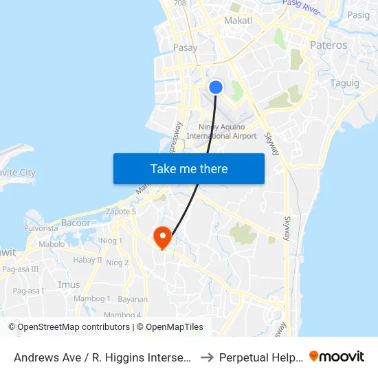 Andrews Ave / R. Higgins Intersection, Lungsod Ng Pasay, Manila to Perpetual Help Medical Center map