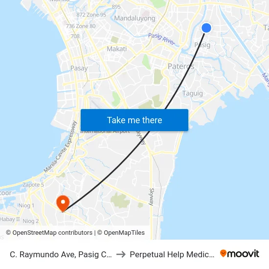 C. Raymundo Ave, Pasig City, Manila to Perpetual Help Medical Center map