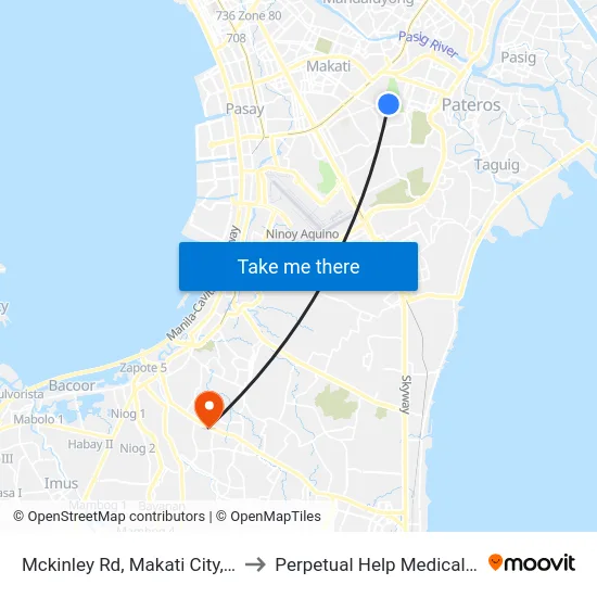 Mckinley Rd, Makati City, Manila to Perpetual Help Medical Center map