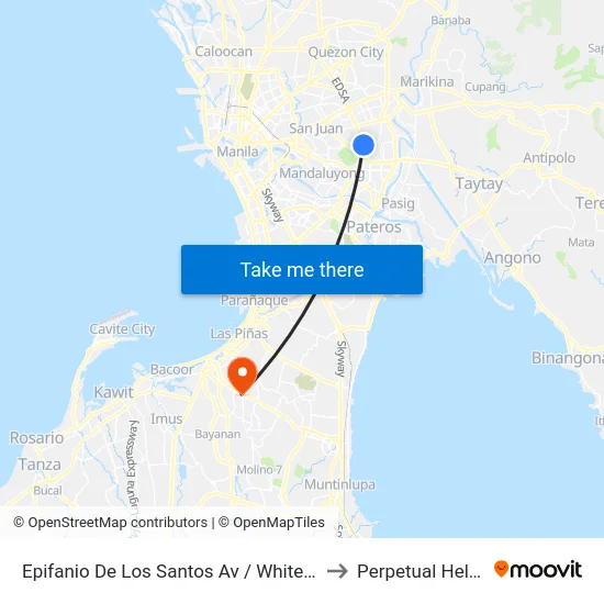 Epifanio De Los Santos Av / White Plains Av, Mandaluyong City, Manila to Perpetual Help Medical Center map