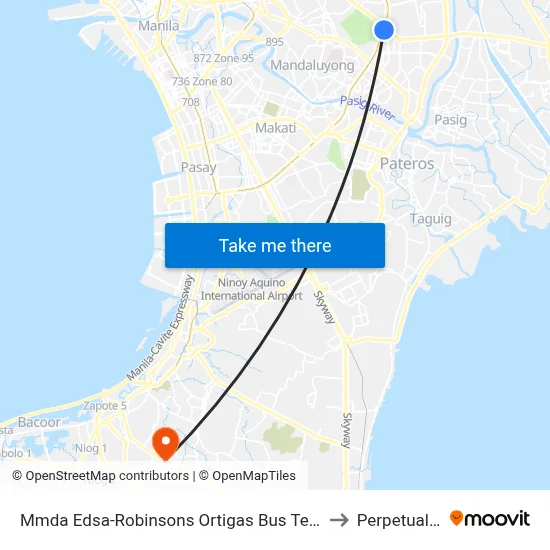 Mmda Edsa-Robinsons Ortigas Bus Terminal Northbound, Epifanio De Los Santos Av, Mandaluyong City, MA to Perpetual Help Medical Center map