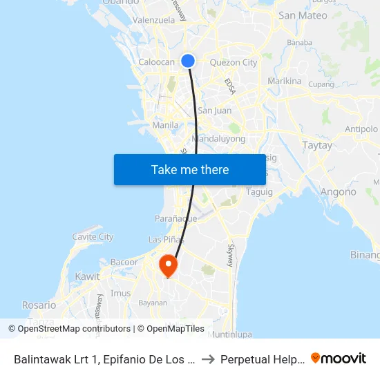 Balintawak Lrt 1, Epifanio De Los Santos Ave, Quezon City, Manila to Perpetual Help Medical Center map