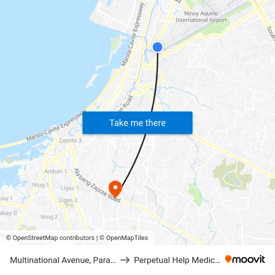 Multinational Avenue, Paranaque City to Perpetual Help Medical Center map