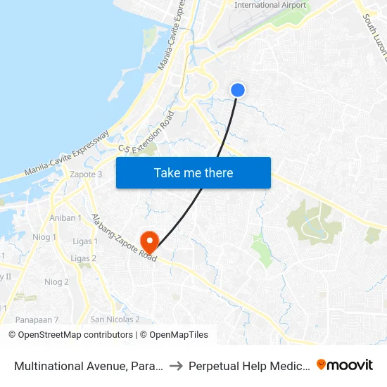 Multinational Avenue, Paranaque City to Perpetual Help Medical Center map
