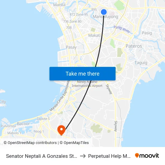 Senator Neptali A Gonzales St, Mandaluyong City to Perpetual Help Medical Center map