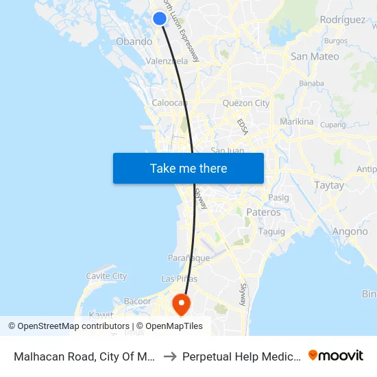 Malhacan Road, City Of Meycauayan to Perpetual Help Medical Center map