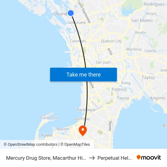 Mercury Drug Store, Macarthur Highway, Malanday, Valenzuela City to Perpetual Help Medical Center map