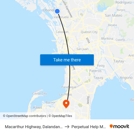 Macarthur Highway, Dalandanan, Valenzuela City to Perpetual Help Medical Center map