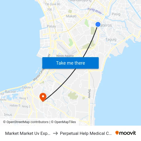 Market Market Uv Express to Perpetual Help Medical Center map