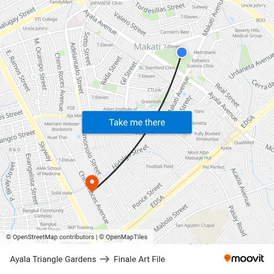 Ayala Triangle Gardens to Finale Art File map