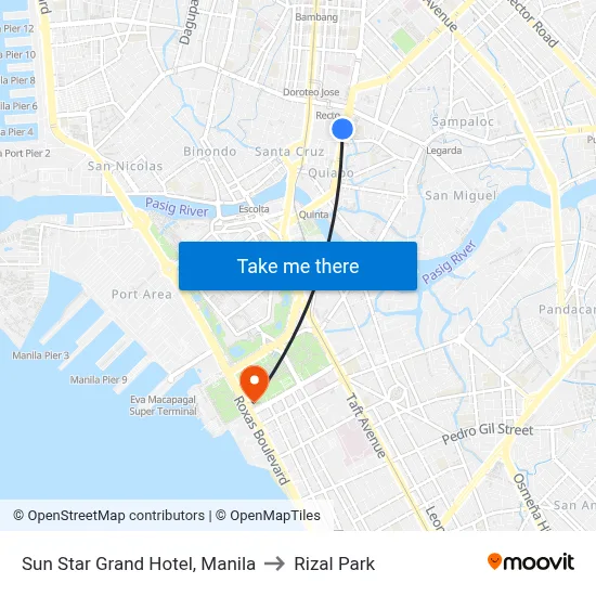 Sun Star Grand Hotel, Manila to Rizal Park map