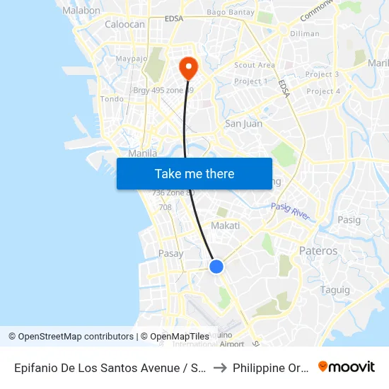Epifanio De Los Santos Avenue / Skyway , Lungsod Ng Makati, Manila to Philippine Orthopedic Center map