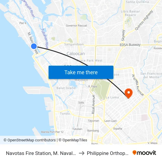 Navotas Fire Station, M. Naval, City Of Navotas to Philippine Orthopedic Center map