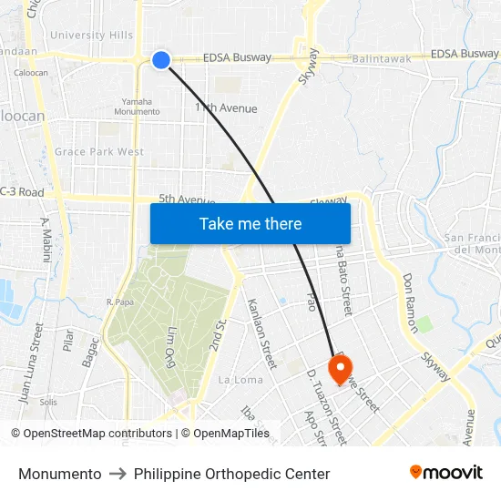Monumento to Philippine Orthopedic Center map