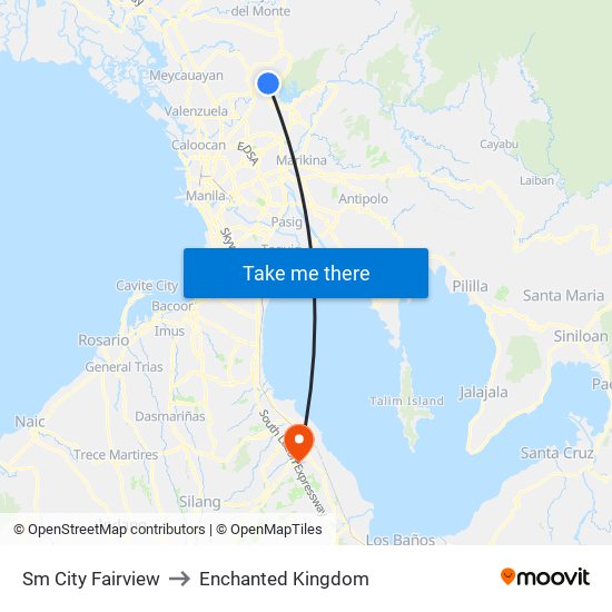 Sm City Fairview to Enchanted Kingdom map