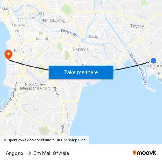 Angono to Sm Mall Of Asia map